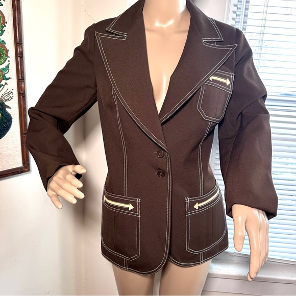 Vintage Rocky Road Rockabilly Contrast Trim Blazer Size 8 (vintage 12) - Picture 1 of 5